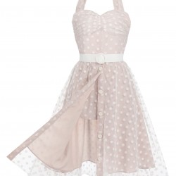 Light Pink  Halter Romper & Polka Dots Skirt