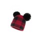 Red & Black Plaid Hairball Knitted Parent Hat