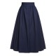 Dark Blue Gray  Solid Umbrella Skirt