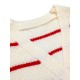 Red & White  Stripe Knitted Cardigan