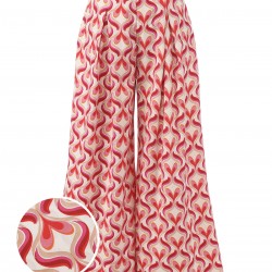 Red  Heart Op Art Wide-Leg Pants