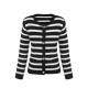 Black & White  Stripe Knitted Cardigan