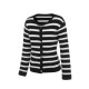 Black & White  Stripe Knitted Cardigan