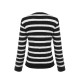 Black & White  Stripe Knitted Cardigan