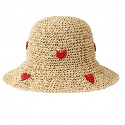 Beige  Heart Straw Sun Hat