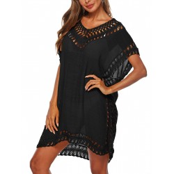 Solid Cut Out Bohemian Cover Up