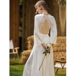  Long Ice Silk Backless Nightgown